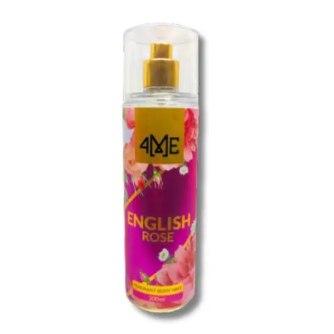 4ME English Rose Fragrance Body Mist Spray 200ml - A Floral Symphony of Elegance