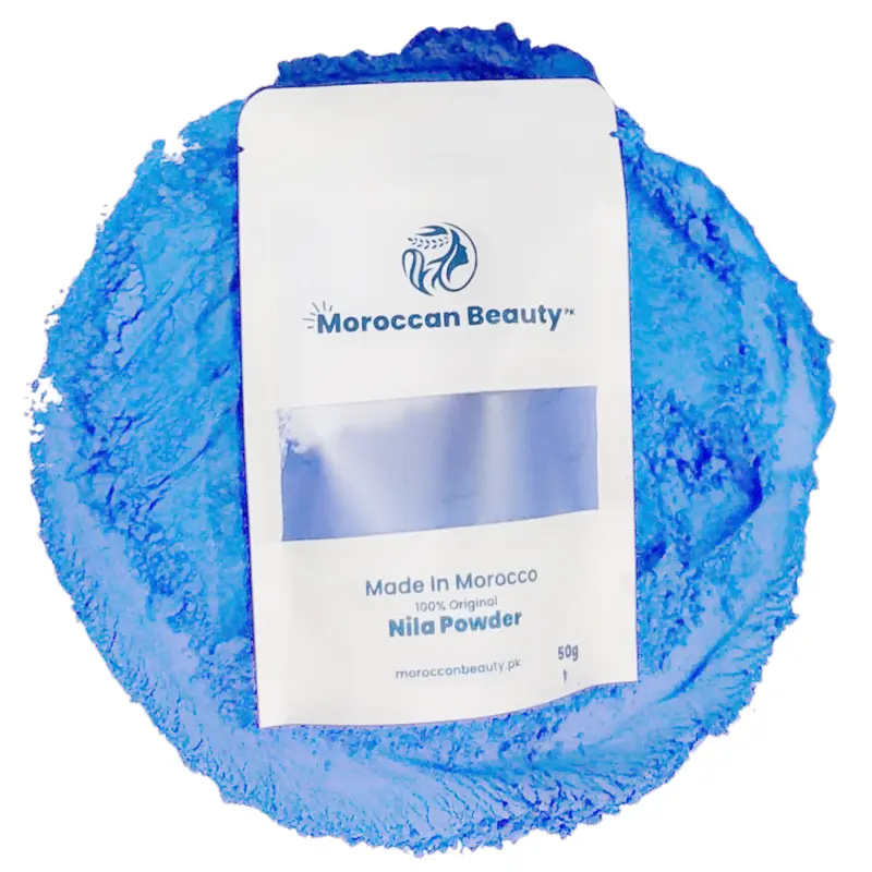 Moroccan Blue Nila Powder – 50g | Natural Skin Brightening & Glow Enhancer